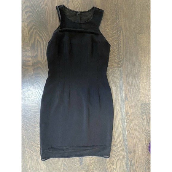 Jay Godfrey See Thru Sheer Detail Black Sheath Dress~2 - Picture 2 of 5